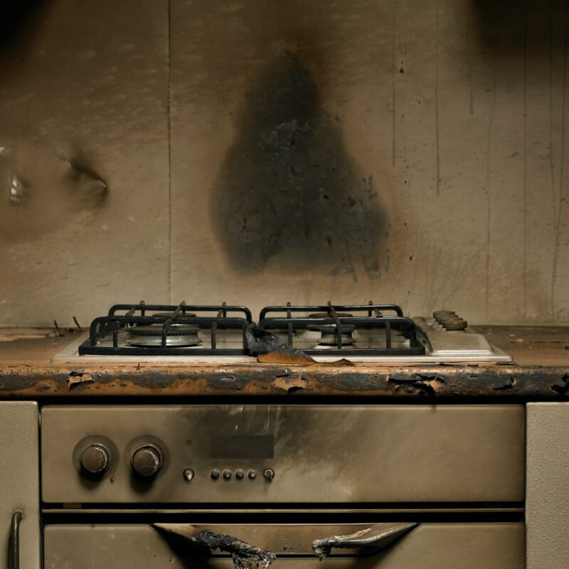 soot and ash from kitchen fire